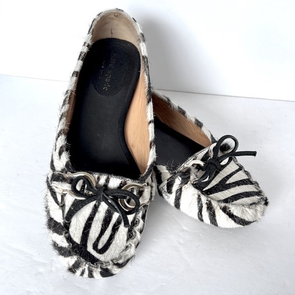 Kate Spade ♠️ Zebra Print Calf Hair Flat Shoes Sz 5